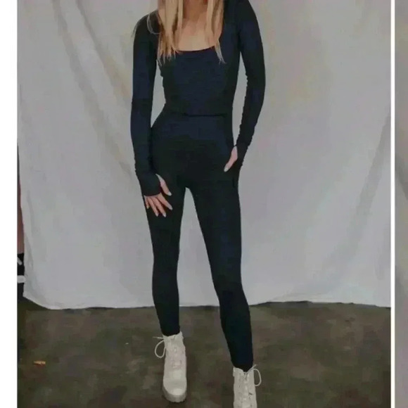 FP Movement by Free People Relieve Crossback Jumpsuit Grey Long Sleeve Small/P - Picture 7 of 9